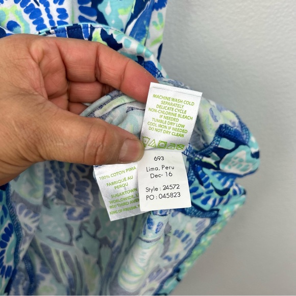 Lilly Pulitzer pima cotton 3/4 sleeve Marlowe dress Women's size S indigo sunset - Picture 14 of 14